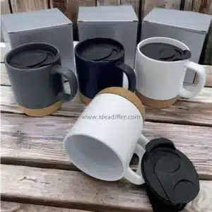 Ceramic mug with bottom cork (ECO-001)